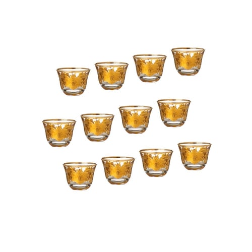 طقم كريستال تركي 75 قطعة ذهبي