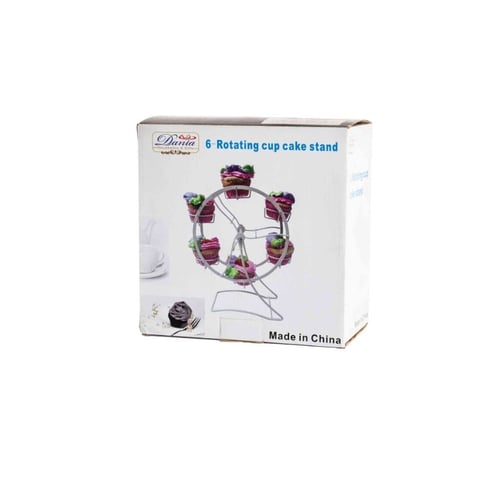 حامل كب كيك معدن دائري متحرك 6 خانات
