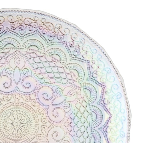 صحن تقديم حلويات زجاج تركي مدور مقاس 32 سم