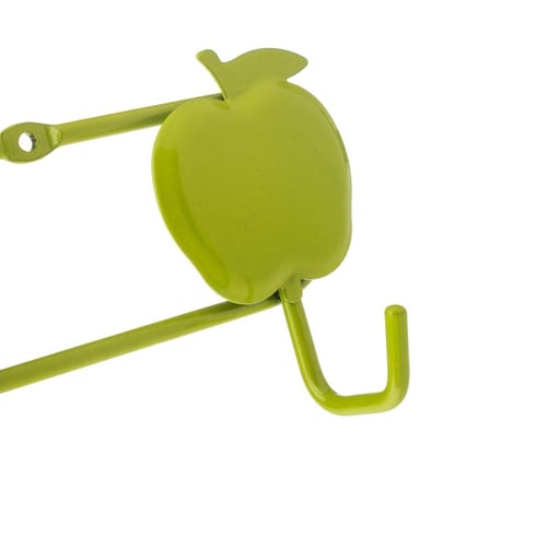 علاقة ملابس معدن ديكور التفاح الاخضر 4 خانات