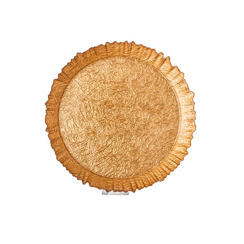 صحن تقديم حلويات زجاج تركي مدور مقاس 32 سم