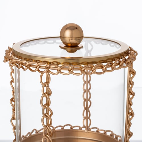 مطبقية معدن وزجاج ديزاين سلاسل ذهبي