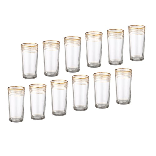 طقم شاي وقهوة زجاج 76 قطعة ذهبي