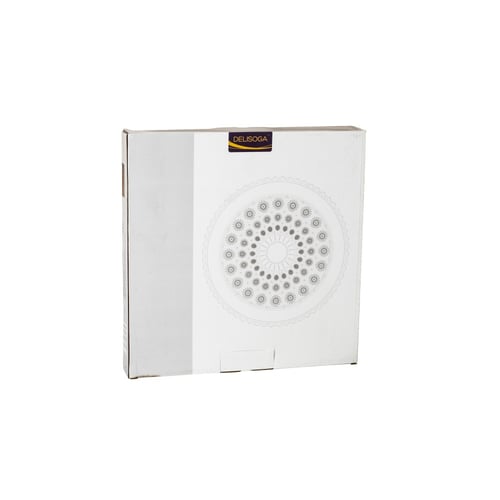 صحن تقديم الحلويات زجاج مدور مزخرف 32 سم