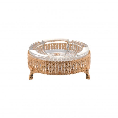 طفاية زجاج بقاعدة دائرية ذهبي