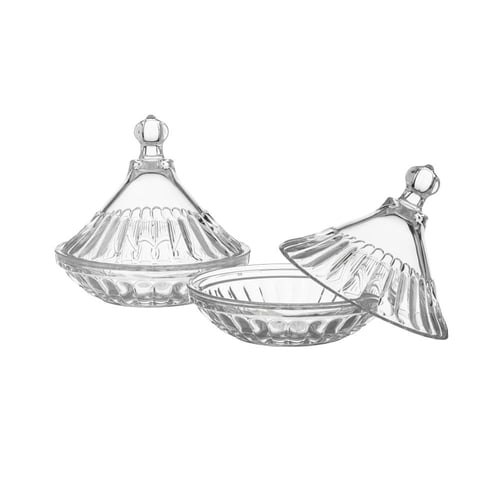 تمرية زجاج شفاف مخطط هرمي 2 قطعة