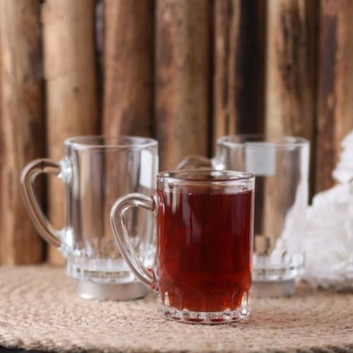 بيالات شاي زجاج شفاف 80 مل 6 قطعة