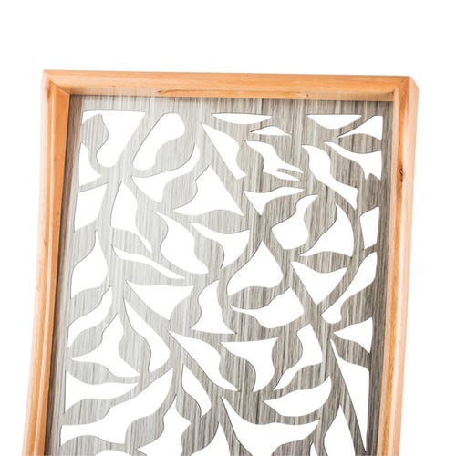 طقم صواني خشب 2 قطعة ارضية مزخرفة مع طبقة عازلة اك...