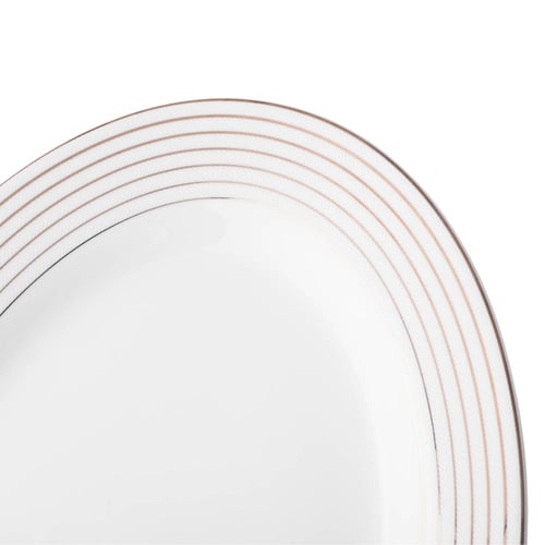 سرفيس رز بورسلان ابيض مخطط مقاس 34*23 سم 1 قطعة