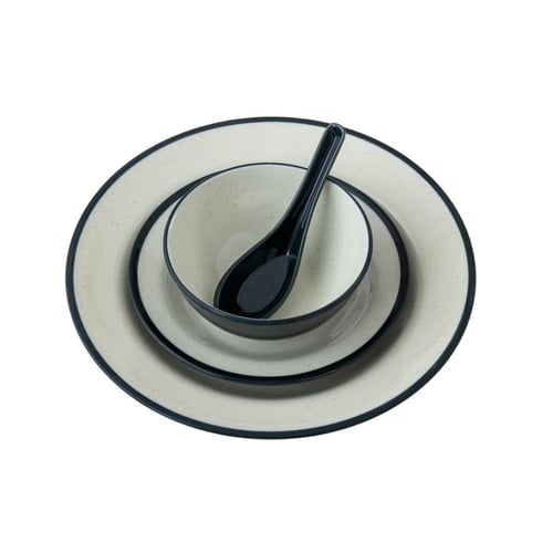 طقم عشاء ميلامين كحلي 57 قطعة 6 اشخاص