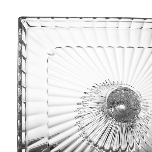 صحن تقديم زجاج مربع بقاعدة 31*26 سم