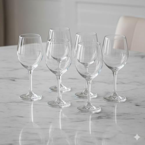 طقم كاسات عصير زجاج شفاف 6 قطعة 320 مل