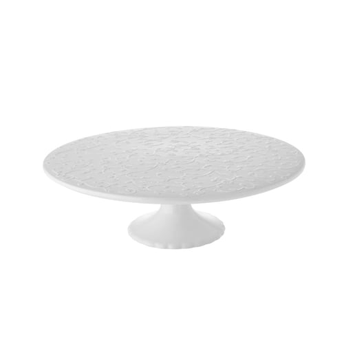 حامل كيك بورسلان ابيض مدور بقاعدة مقاس 31 سم