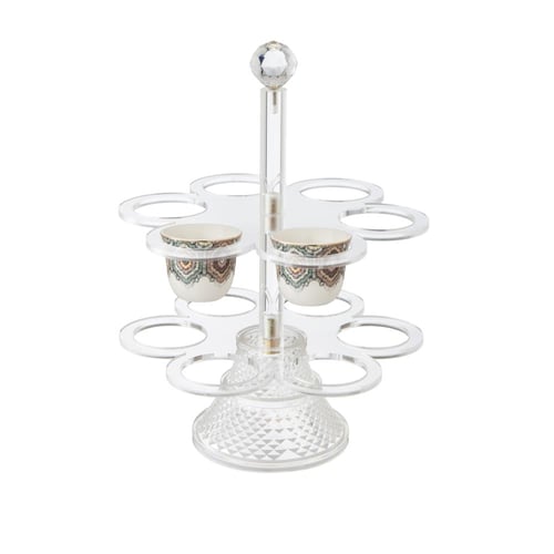 شيالة فناجين قهوة اكريلك شفاف دورين