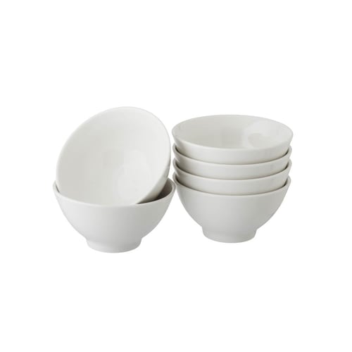 زبادي بورسلان ابيض فاخر 6 قطعة مقاس 12.5 سم