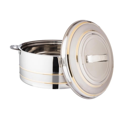 حافظة طعام اثينا معدن استيل وذهبي 6 لتر