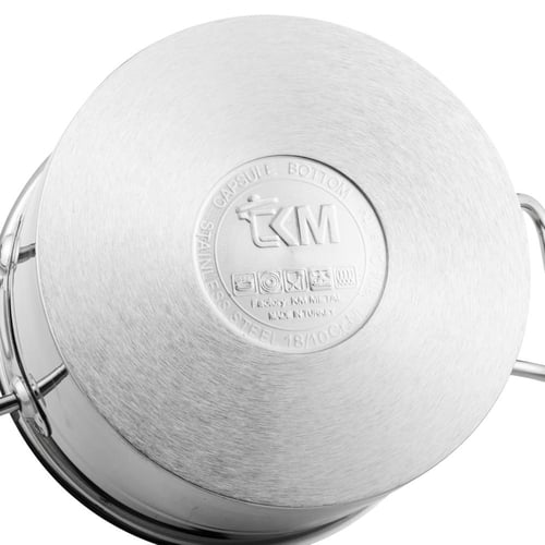 طقم قدور ستيل تركي 18/10 بغطاء زجاج 8 قطعة