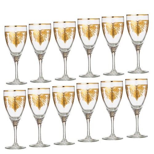 طقم كريستال تركي 75 قطعة ذهبي