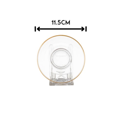 اطباق شاي زجاج شفاف ذهبي 6 قطعة