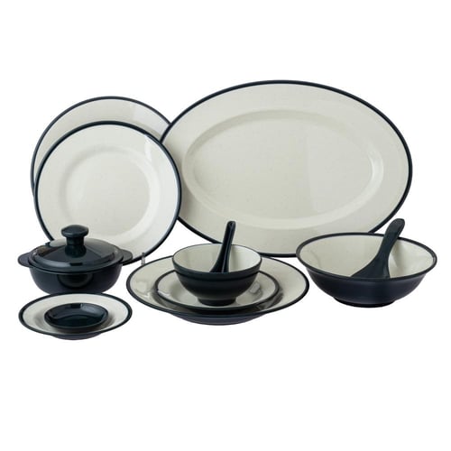 طقم عشاء ميلامين كحلي 57 قطعة 6 اشخاص