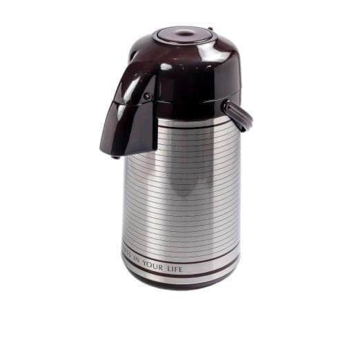 حافظة شاي وقهوة ضغط استيل لون بني من الداخل زجاج س...