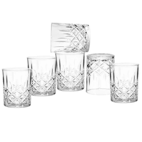 كاسات ماء زجاج محجر 6 حبة 170 مل