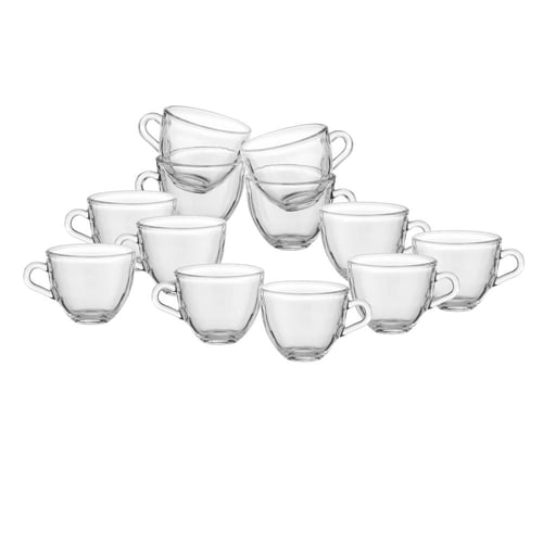 فناجين اسبريسو زجاج 75 مل سادة 12 قطعة