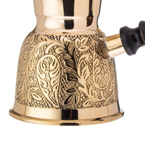 جزوة قهوة نحاس هندي ذهبي مقاس 7 ( سعة فنجان واحد )