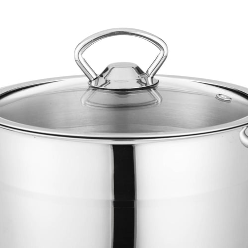 طقم قدور ستيل تركي 18/10 بغطاء زجاج 8 قطعة