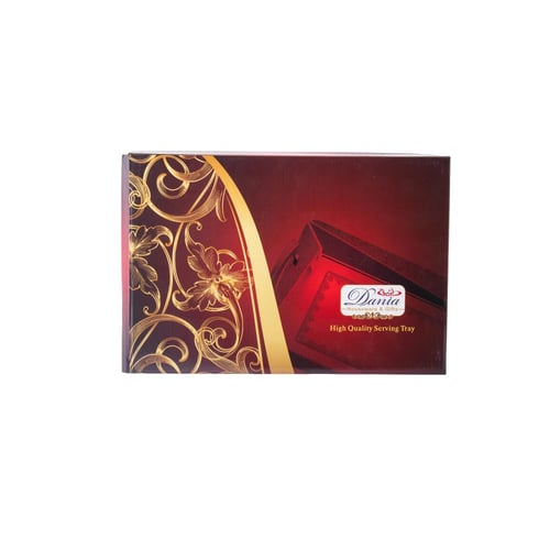 صينية معدن ذهبي فضي مستطيلة مفردة