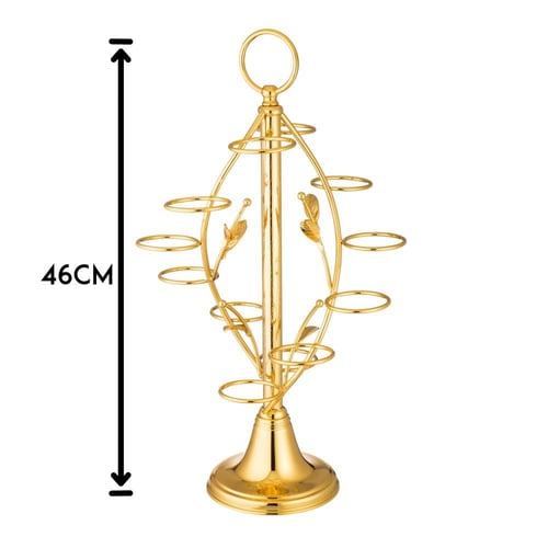 شيالة فناجين قهوة سعودي معدن ذهبي 12 خانة