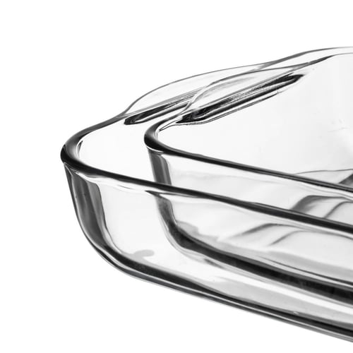 طقم صواني فرن زجاج مربع 2 قطعة