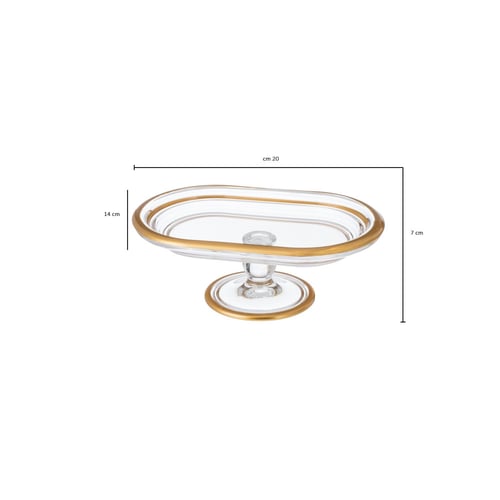 صحن تقديم زجاج تركي بقاعدة صغير