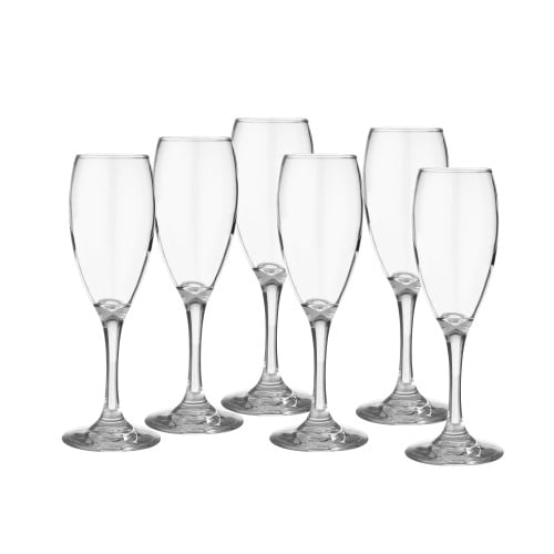 كاسات عصير فلوت زجاج 6 قطعة 170 مل