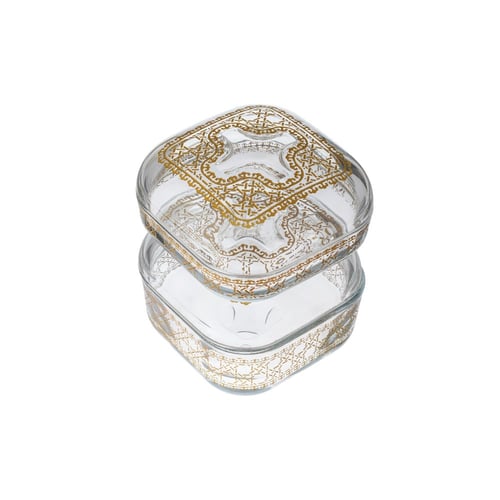 تمرية زجاج تركي حفر ذهبي طبقتين