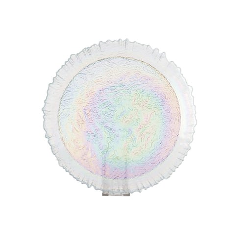 صحن تقديم حلويات زجاج تركي مدور مقاس 32 سم