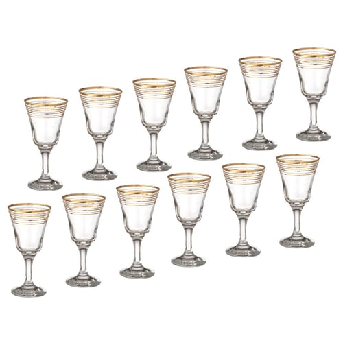 طقم شاي وقهوة زجاج 76 قطعة ذهبي