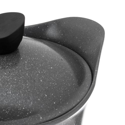 طقم قدور جرانيت لاهويا 17 قطعة رمادي