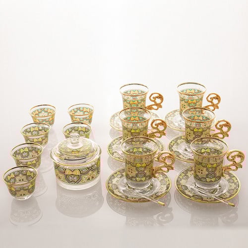 طقم قهوة وشاي اندلسي ديزاين 25 قطعة تركي