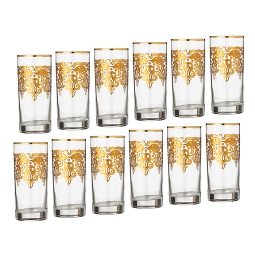 طقم كريستال تركي 75 قطعة ذهبي