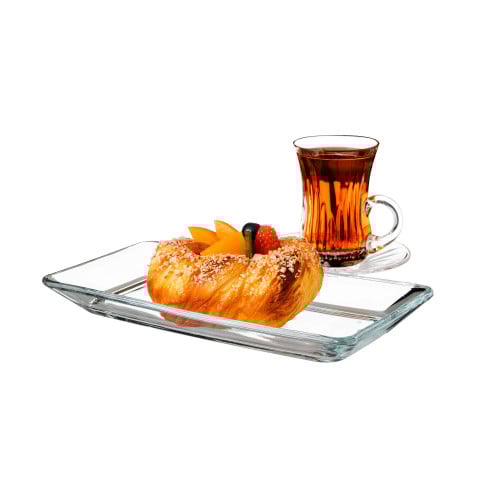 صحن تقديم زجاج سادة 24*12 سم