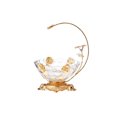 حمالة حلاوة معدن ذهبي بروش وردات