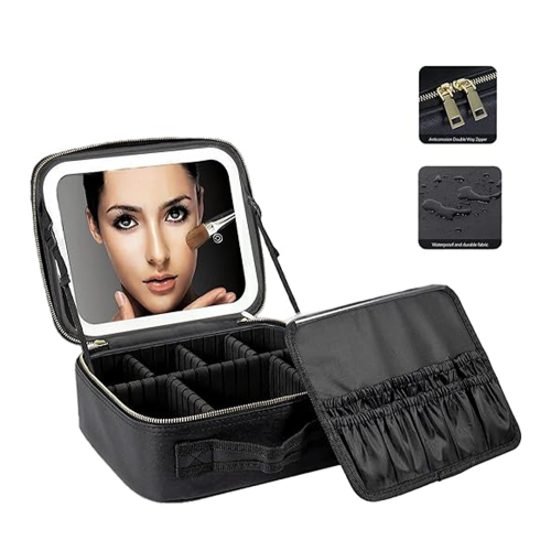 شنطة مكياج شروق ناي اسود متعدد الاضاءة