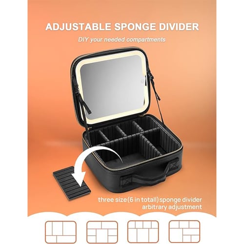 شنطة مكياج شروق ناي اسود متعدد الاضاءة