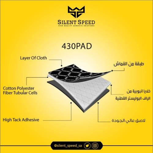 كرتون عزل حرارة ومشتت صوت السيارة من نوع بد 4 ملم