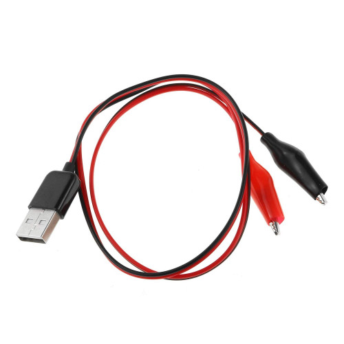 سلك USB مع نهاية فم التمساح بطول 50 سم