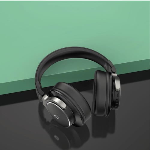 سماعة رأس لاسلكية بخاصية عزل الضوضاء ANC لون أسود