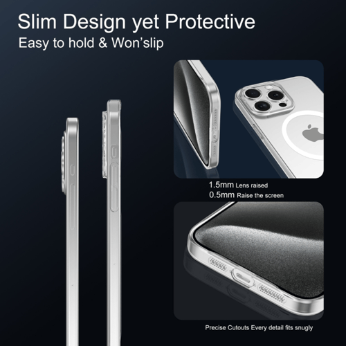 كفر حماية شفاف SLIM لأجهزة الآيفون بخاصية الماج سي...