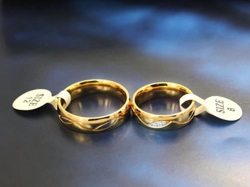 خواتم كابلز خطوبة زواج ارتباط مطلية ذهب مزينة بحجر...