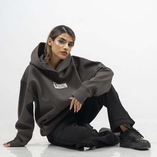 هودي شتاء راكون - رمادي